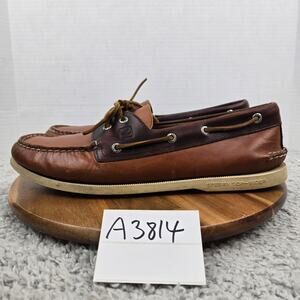 Sperry Top Sider Men 13M Authentic Original 2-Eye Brown Two Tone Daily Boat Shoe